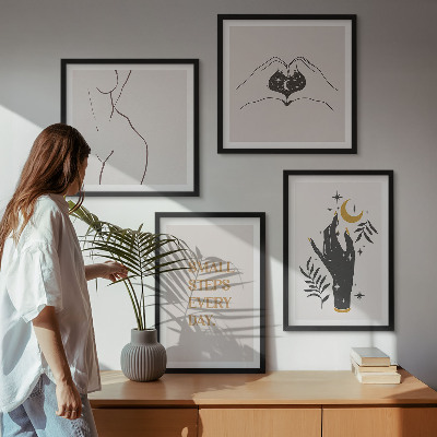 Galleria a parete Illustrazioni minimaliste in stile boho