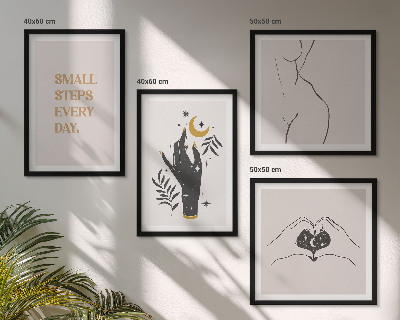Galleria a parete Illustrazioni minimaliste in stile boho