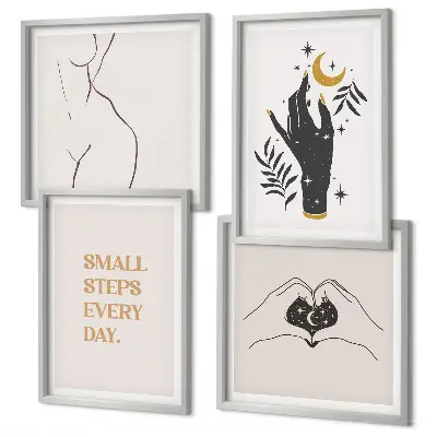 Illustrazioni minimaliste in stile boho da appendere alla parete