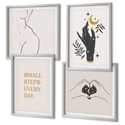 Galleria a parete Illustrazioni minimaliste in stile boho