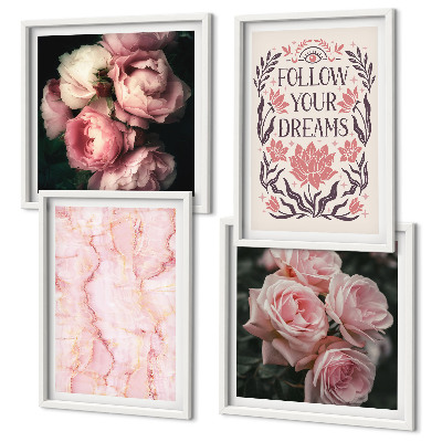 Polittico con cornice Sogni di marmo con rose vintage