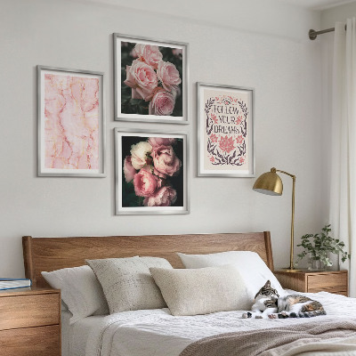 Polittico con cornice Sogni di marmo con rose vintage
