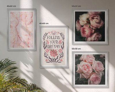 Polittico con cornice Sogni di marmo con rose vintage