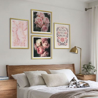 Polittico con cornice Sogni di marmo con rose vintage