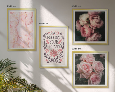 Polittico con cornice Sogni di marmo con rose vintage