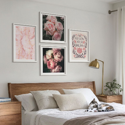Polittico con cornice Sogni di marmo con rose vintage