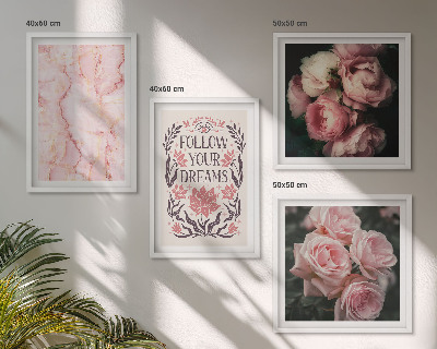 Polittico con cornice Sogni di marmo con rose vintage