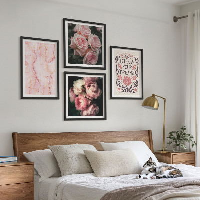 Polittico con cornice Sogni di marmo con rose vintage