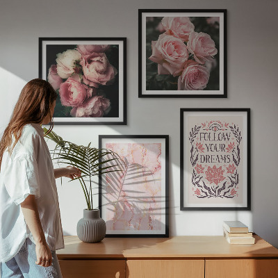 Polittico con cornice Sogni di marmo con rose vintage