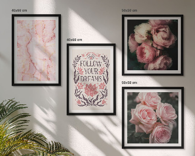 Polittico con cornice Sogni di marmo con rose vintage