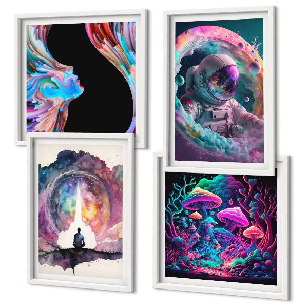 Galleria a parete Illustrazioni fantasy colorate