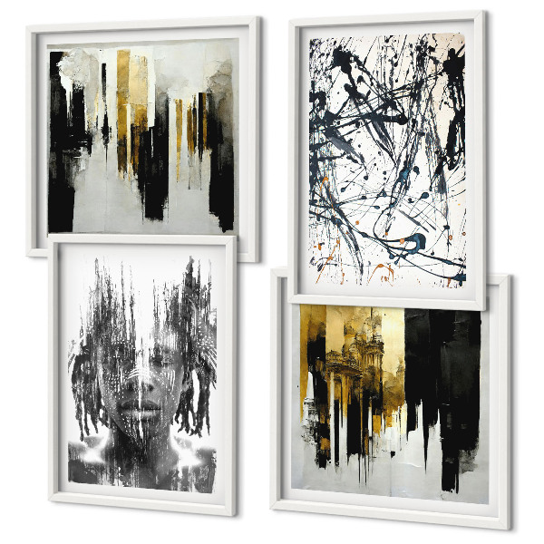 Galleria a parete Ritratti astratti a contrasto