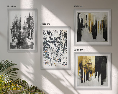 Galleria a parete Ritratti astratti a contrasto