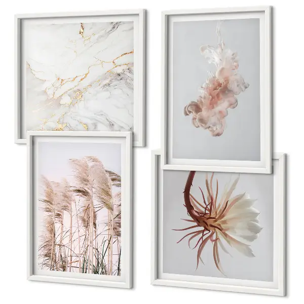 Polittico con cornice fiori d'erba in marmo eleganti
