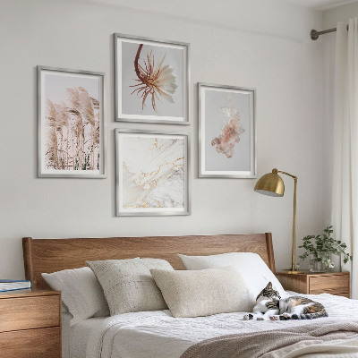 Polittico con cornice Eleganti fiori d'erba in marmo