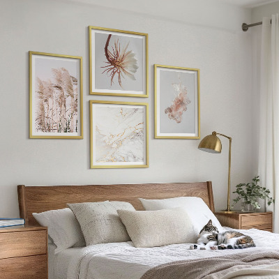 Polittico con cornice Eleganti fiori d'erba in marmo