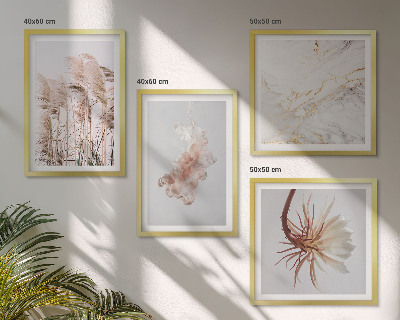 Polittico con cornice Eleganti fiori d'erba in marmo