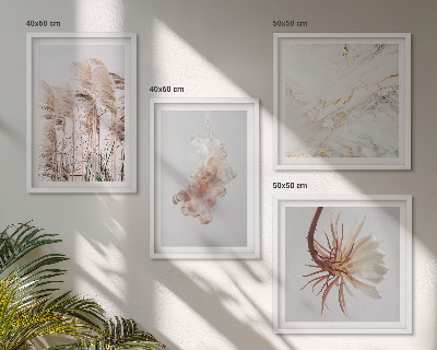 Polittico con cornice Eleganti fiori d'erba in marmo
