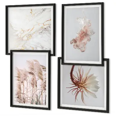Polittico con cornice fiori d'erba in marmo eleganti