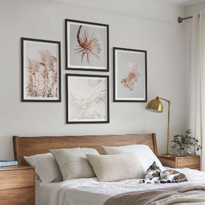 Polittico con cornice Eleganti fiori d'erba in marmo