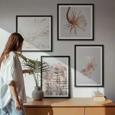Polittico con cornice fiori d'erba in marmo eleganti