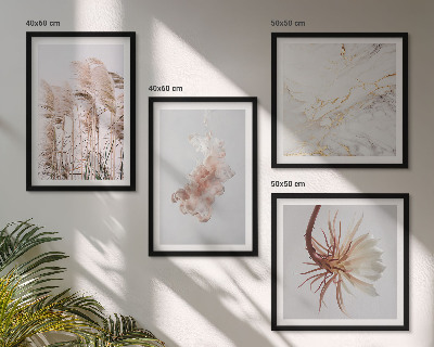 Polittico con cornice Eleganti fiori d'erba in marmo