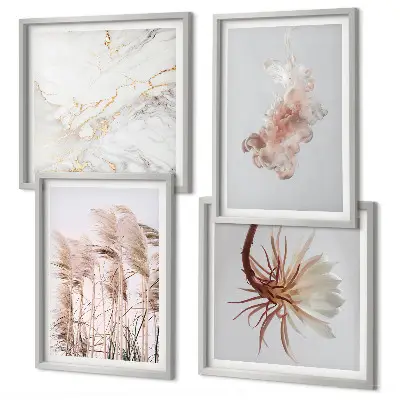 Polittico con cornice fiori d'erba in marmo eleganti