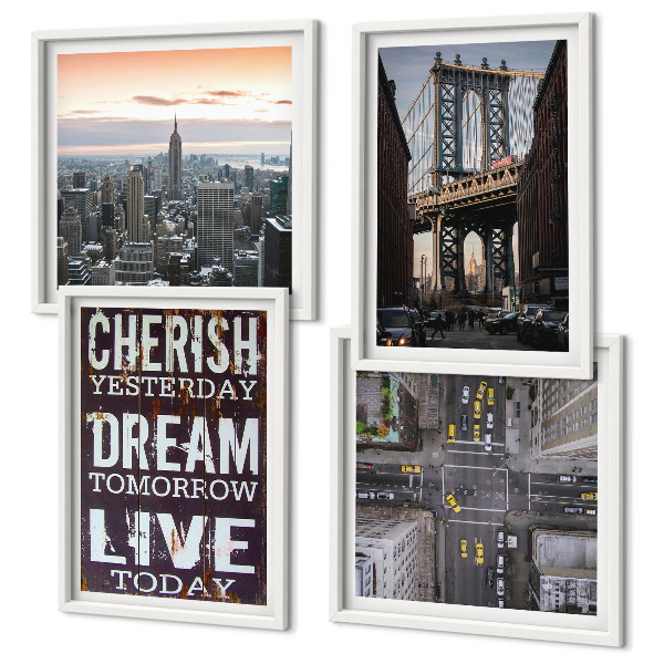 Galleria a parete citazione sui paesaggi di New York