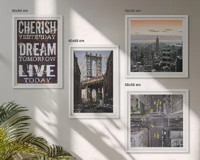 Galleria a parete con citazione sui paesaggi di New York