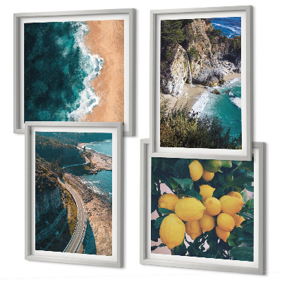 Galleria a parete spiaggia sul mare limoni montagne