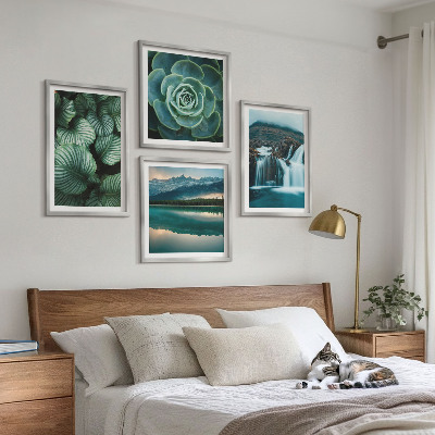 Polittico con cornice Primi piani di foglie di piante succulente
