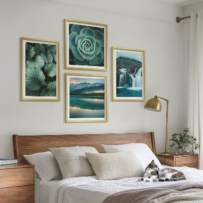 Polittico con cornice Primi piani di foglie di piante succulente