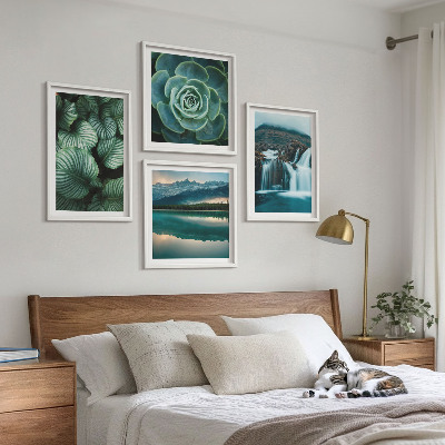 Polittico con cornice Primi piani di foglie di piante succulente