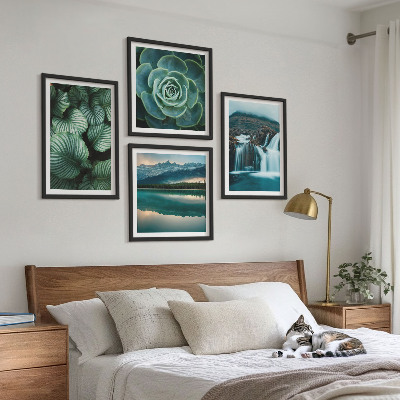 Polittico con cornice Primi piani di foglie di piante succulente
