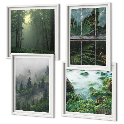 Galleria a parete Nebbia forestale fiume serra piante