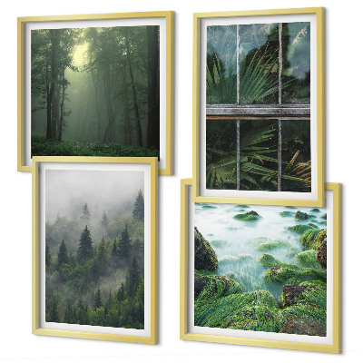 Galleria a parete Nebbia forestale fiume serra piante