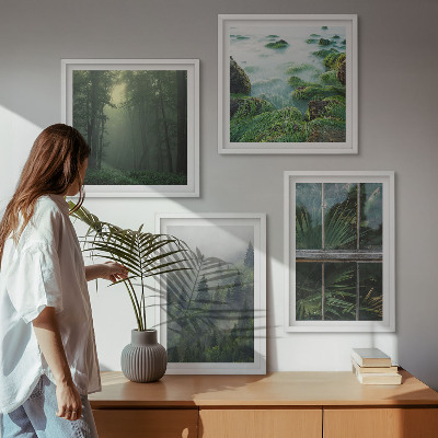 Galleria a parete Nebbia forestale fiume serra piante