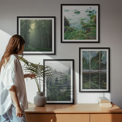 Galleria a parete Nebbia forestale fiume serra piante