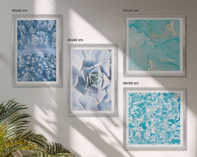 Polittico con cornice Foresta invernale Fiore blu
