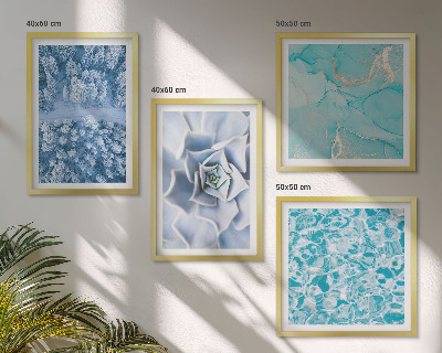 Polittico con cornice Foresta invernale Fiore blu