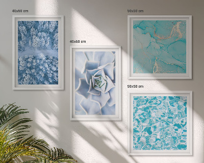 Polittico con cornice Foresta invernale Fiore blu