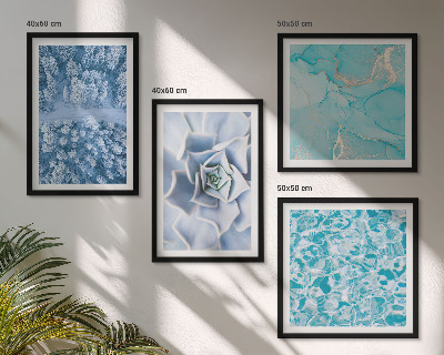 Polittico con cornice Foresta invernale Fiore blu