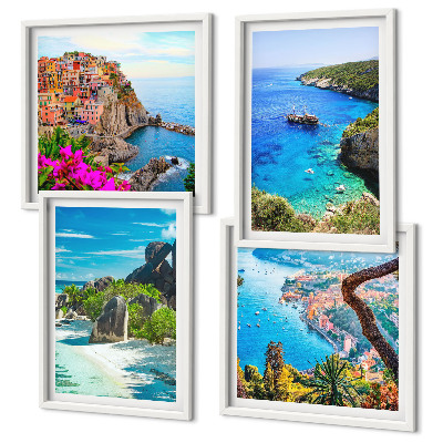 Galleria a parete Palme in riva al mare, acqua blu