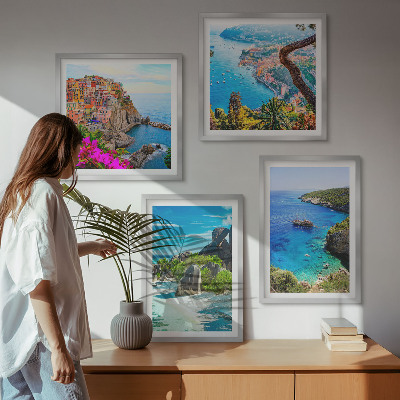 Galleria a parete Palme in riva al mare, acqua blu