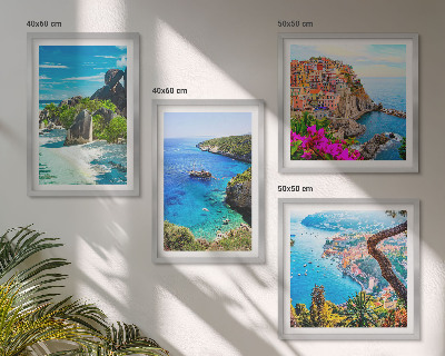Galleria a parete Palme in riva al mare, acqua blu