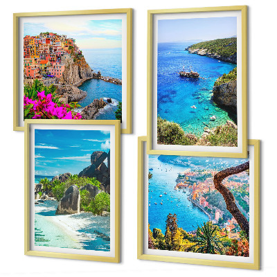 Galleria a parete Palme in riva al mare, acqua blu