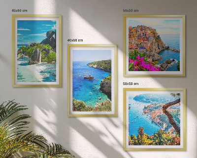 Galleria a parete Palme in riva al mare, acqua blu