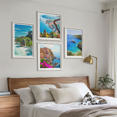 Galleria a parete Palme in riva al mare, acqua blu