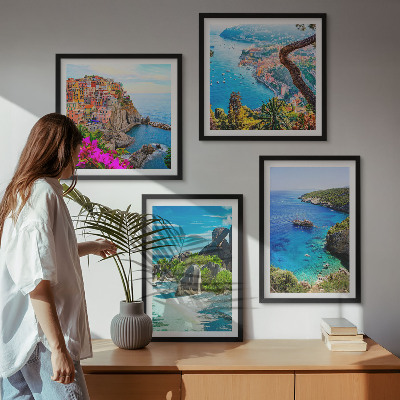 Galleria a parete Palme in riva al mare, acqua blu