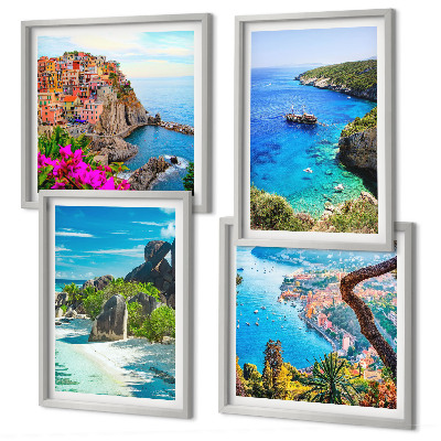 Galleria a parete Palme in riva al mare, acqua blu